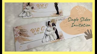 SINGLE SLIDER INVITATION  BOHO WEDDING INVITES  How to  DIY Creative Wedding Invitation Idea [upl. by Mylor]