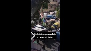 Hezbollah pagers explode in Lebanons Beirut [upl. by Crean]