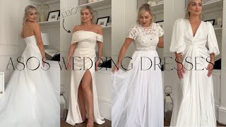 TRYING ASOS WEDDING DRESSES  AIMEELAURENFOX  Petite bride trying on affordable wedding dresses [upl. by Kati]