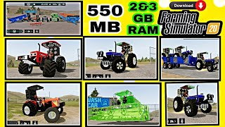 Farming Simulator 20 All Indian Tractors Mod APK Download Link  FS20 Gameplay [upl. by Anh]