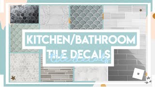 Kitchenbathroom tile decals♡  Roblox  Bloxburg [upl. by Yllod]