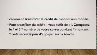 comment transferer le credit de mobilis vers mobilis [upl. by Ogren]