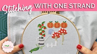 How to Stitch with One Strand of Floss  Caterpillar Cross Stitch [upl. by Ralyt]