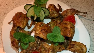 Batair Recipe Pakistani  Fried Batair Recipe Cooking with Sobia [upl. by Herwin273]