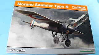 Eduard 148 Morane Saulnier Type N Review [upl. by Enyaw]