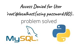 Access Denied for User rootlocalhostusing passwordNO [upl. by Lalla]