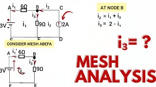 HOW TO USE MESH ANALYSIS IN A CIRCUIT HAVING VOLTAGE AND INDEPENDENT CURRENT SOURCE [upl. by Elocen920]