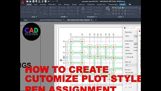 AUTOCAD TUTORIAL HOW TO CUSTOMIZE PLOT STYLE PEN ASSIGNMENT [upl. by Keli]