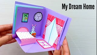 How To Make a beautiful Paper House DIY Miniature paper House [upl. by Ruperto]