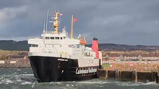 MV Hebridean Isles arriving and departing Ardrossan in a strong Northwesterly Saturday 121024 [upl. by Weinberg333]