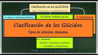 GLÚCIDOS Clasificación Tipos de Carbohidratos Ejemplos Biomoléculas Biología 2 Bachillerato [upl. by Dollie]