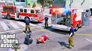 New Seagrave Engine Responds To Its First Call in GTA 5 Firefighter Mod [upl. by Schnell]