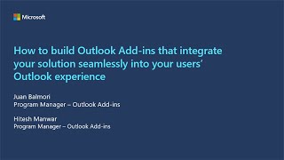 Build Outlook Addins that integrate your solution seamlessly into your users’ Outlook experience​ [upl. by Ardnasac40]