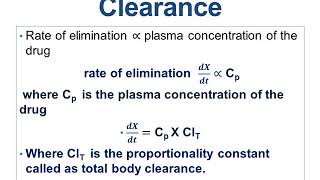 CLEARANCE one compartmental open model i v bolus [upl. by Gilboa]