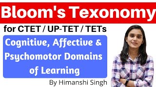 Blooms Taxonomy Cognitive Affective amp Psychomotor Domains of Learning for CTET UPTET TETs2019 [upl. by Forcier]