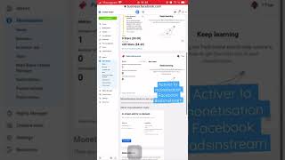 Activer la monétisation Facebook adsinstream [upl. by Malkah]