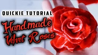 Quickie Tutorial Handmade Velvet Roses [upl. by Adamson571]