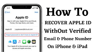 How To Recover Apple iD Without Verified Email amp Phone Number On iPhone iPad Mac  Latest 2021 [upl. by Notsur]