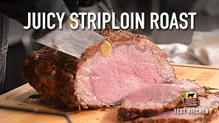 Garlic amp Rosemary Studded NY Strip Roast Recipe [upl. by Nylloh]