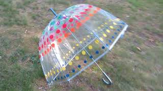 Clear Dome Canopy Umbrella  Transparent Parabolic Umbrella  Totes [upl. by Siugram651]