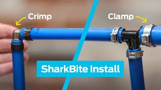 How to Install SharkBite PEX Crimp and Clamp Fittings [upl. by Repip]