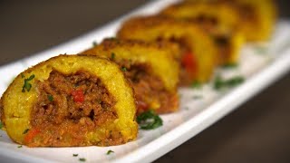 Rellenos de plátano maduro y corned beef [upl. by Deelaw]