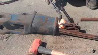 Cutting cable with oxygenacetylene torch [upl. by Ylac839]