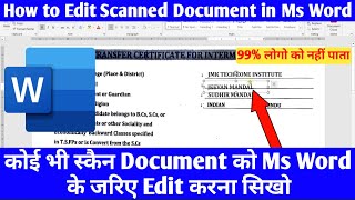 How to Edit Scanned Document in MS Word [upl. by Gannon400]