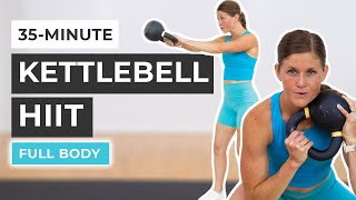 35Minute Kettlebell HIIT Workout Beginner  Advanced Options [upl. by Nyrrad37]