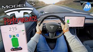 2021 TESLA Model 3 Performance  Launch Control amp 100200 kmh acceleration🏁  by Automann [upl. by Hauger]