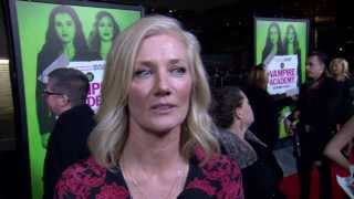 Vampire Academy Joely Richardson quotQueen Tatianaquot Movie Premiere Interview  ScreenSlam [upl. by Nylirahs]