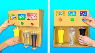 2 simple ways to make soda fountain machine from cardboard [upl. by Luigino]