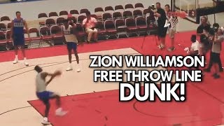 ZION WILLIAMSON DUNKS from BEHIND THE FREE THROW LINE 4 Angles [upl. by Asquith850]