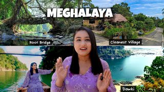 Exploring MEGHALAYA  Living Root Bridge Mawlynnong Cleanest Village and Dawki [upl. by Margarete]