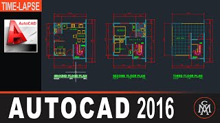 Autocad Floor Plan  3 Storey House 5x5 m [upl. by Kind549]