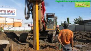 Hydraulic Piling Rotary Drill Rig Sany SR150C Working Hard [upl. by Ahsienyt]