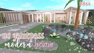 no gamepass modern home  bloxburg speed build [upl. by Donoho458]