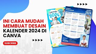 TUTORIAL MEMBUAT DESAIN KALENDER 2024 DI CANVA  TUTOR DESAIN CANVA [upl. by Ahmed]