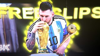 Lionel Messi WORLD CUP 2022 FINAL FREE CLIPS 4K CC  TOPAZ  ARGENTINA  TROPHY CELEBRATION [upl. by Einneg394]