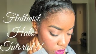 Natural Hair  Protective Styling Halo Tutorial [upl. by Bethany317]