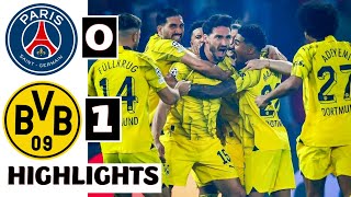 🟡PSG vs Dortmund 01 HIGHLIGHTS Hummels Winning GOAL 🤯 Mbappe OUT  UCL SemiFinal [upl. by Pepi]