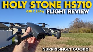 Holy Stone HS710 Foldable 4K Sub 250g GPS Drone Flight Review  Surprisingly Good [upl. by Tandie]