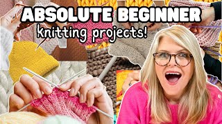 12 KNITTING Projects for the ABSOLUTE Beginner  With VIDEO Tutorial LINKS [upl. by Debra]