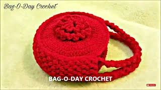 DIY Purse Bag  Easy Crochet Flower Handbag  Easy Crochet Bag Tutorial [upl. by Nollid]