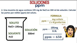 PARTES POR MILLON ppm FÁCIL 2 Ejemplos [upl. by Eido]