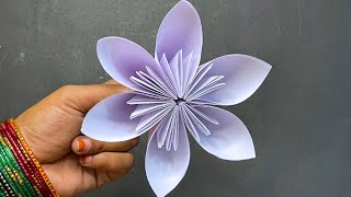 How to make a Kusudama Paper Flower  Easy origami Kusudama for beginners making  DIYPaper Crafts [upl. by Arob]