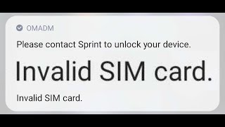 Invalid SIM Card  Quick Fix [upl. by Dnomso]