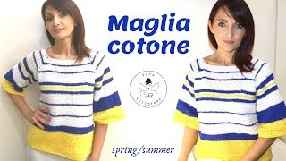 TUTORIAL Maglia cotone uncinettola fata tuttofare [upl. by Zimmerman654]