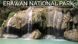 Erawan Waterfall National Park and Rock Valley Hot Springs  TheAsiacom [upl. by Ycnaffit143]