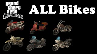 GTA San Andreas  All Bikes Overview [upl. by Lohse178]